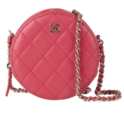 Round Clutch On Chain, Lambskin, Pink, 29208107(2019), AC/DB, 2*
